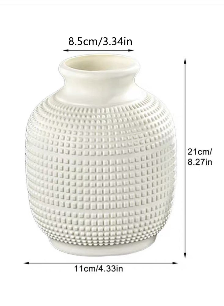 Kutis مزهرية زخرفية بلون سادة مكونة من قطعة واحدة من PE أبيض 11x21 سنتيمتر  - Image 4
