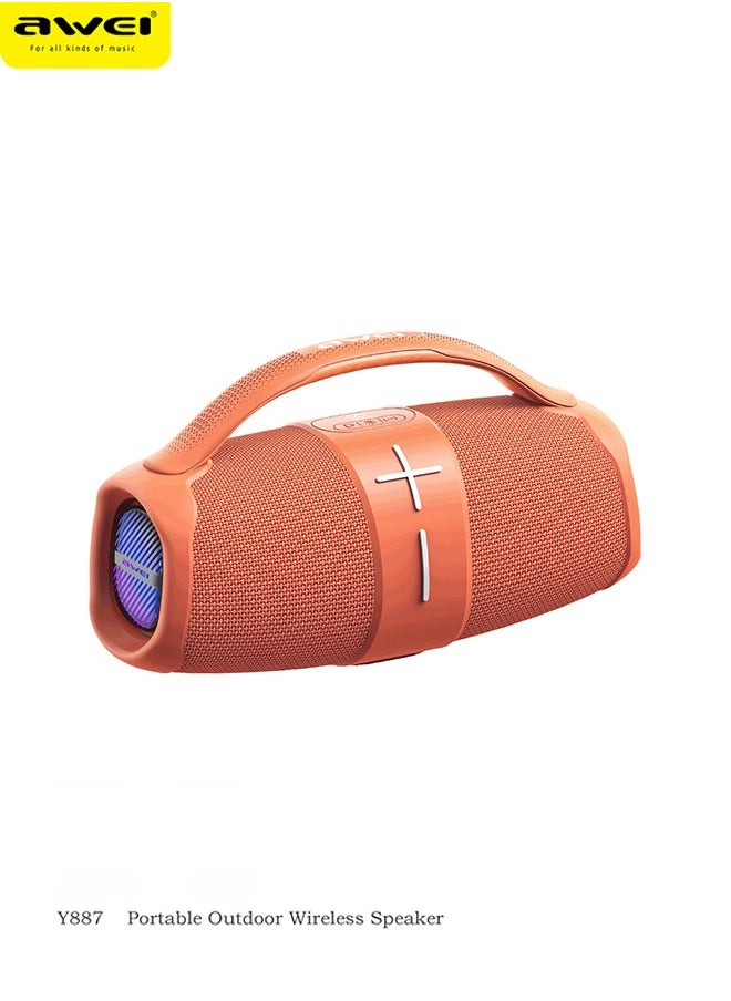 Awei Portable Bluetooth Speaker, 360 Degree Stereo Surround Sound, IPX5 Waterproof, TWS Tandem Support, 10W Dual Speakers, 3600mAh Long Battery Life - Great for Outdoor Parties, Camping, Beaches, and Home Use - High Performance Sound System, High Value and Good Sound Quality  - Image 1