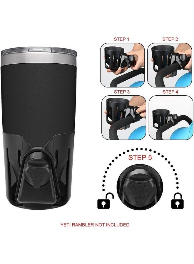 Digital Nc New Stroller, Bicycle, Scooter, Kayak Cup Holder Compatible with Yeti Rambler 10-40 Oz. Models. Super Secure. 360 Degrees Rotatable. Anti-Shake Spill Resistant. (Black) - Image 2