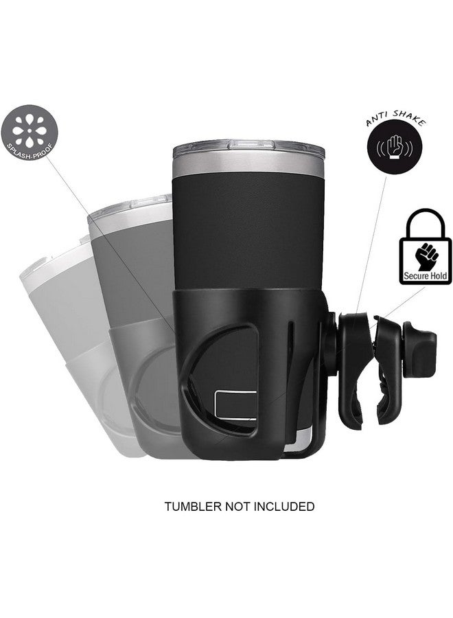Digital Nc New Stroller, Bicycle, Scooter, Kayak Cup Holder Compatible with Yeti Rambler 10-40 Oz. Models. Super Secure. 360 Degrees Rotatable. Anti-Shake Spill Resistant. (Black) - Image 1