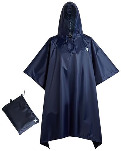 Hurley Ponchos Adult - Waterproof Rain Ponchos for Adults, Lightweight Packable Rain Poncho for Hiking, Camping & Emergency, Navy - Image 1