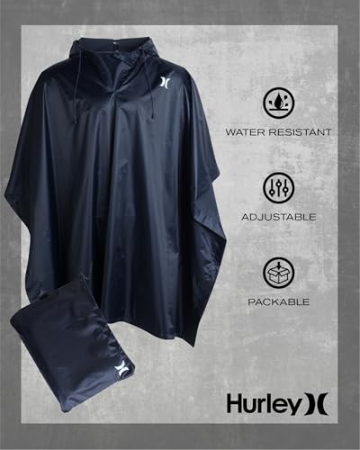 Hurley Ponchos Adult - Waterproof Rain Ponchos for Adults, Lightweight Packable Rain Poncho for Hiking, Camping & Emergency, Navy - Image 2