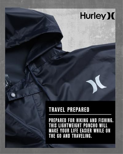 Hurley Ponchos Adult - Waterproof Rain Ponchos for Adults, Lightweight Packable Rain Poncho for Hiking, Camping & Emergency, Navy - Image 3
