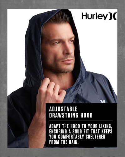 Hurley Ponchos Adult - Waterproof Rain Ponchos for Adults, Lightweight Packable Rain Poncho for Hiking, Camping & Emergency, Navy - Image 5