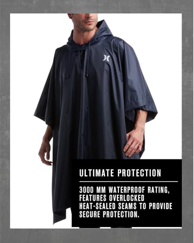 Hurley Ponchos Adult - Waterproof Rain Ponchos for Adults, Lightweight Packable Rain Poncho for Hiking, Camping & Emergency, Navy - Image 4