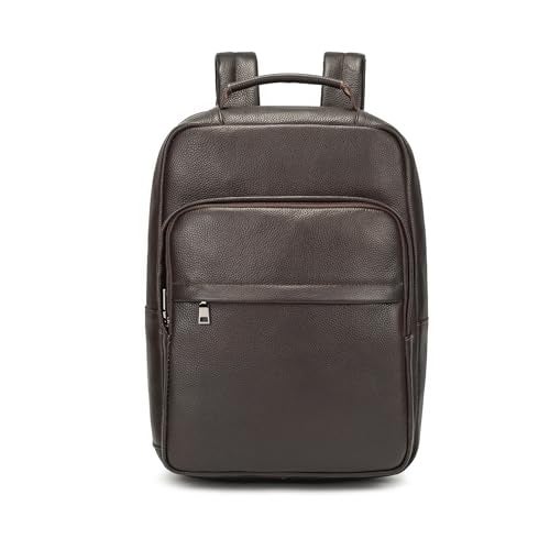 LUUFAN Genuine Leather Backpack for Men 15.6 Inch Laptop Daypack Rucksack Shoulder Bag for Business Travel Outdoor, Brown - Image 3