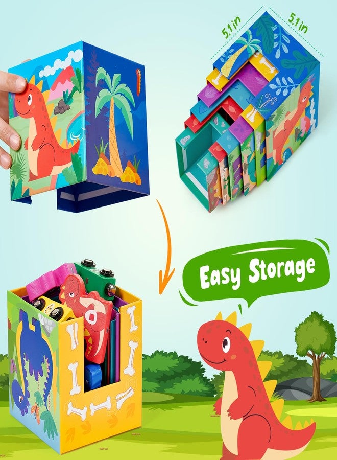 Toyssa Wooden Dinosaur Sorting and Stacking Toys for Toddler 1-3, Number Blocks Nesting Boxes with Magnetic Animals Train Set, Preschool Learning Montessori Toys for 1 2 3 Year Old Boys Girls Gift - Image 5