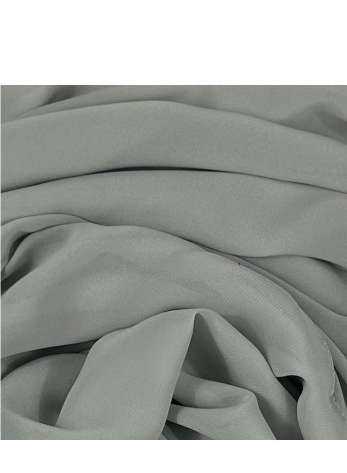 Perfectory PERFECTORY Women Lightweight Solid Chiffon Hijab Shawl Soft Premium Abaya Shawl Wrap Scarves, Long Bridal Hijab Scarf- Grey  - Image 2
