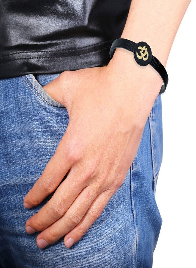 Memoir Brass Black coated Free size Bangle Om Kada Men Women - Image 5
