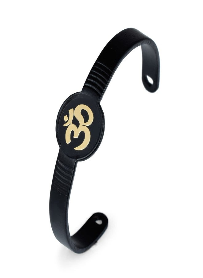 Memoir Brass Black coated Free size Bangle Om Kada Men Women - Image 1
