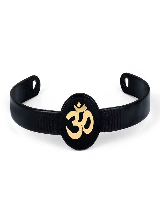 Memoir Brass Black coated Free size Bangle Om Kada Men Women - Image 2