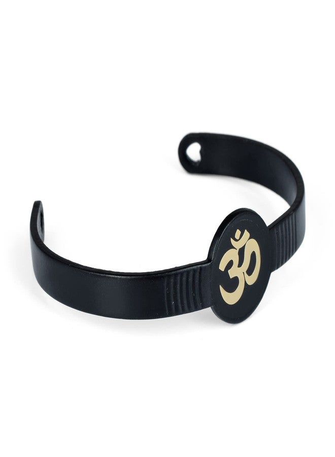 Memoir Brass Black coated Free size Bangle Om Kada Men Women - Image 3