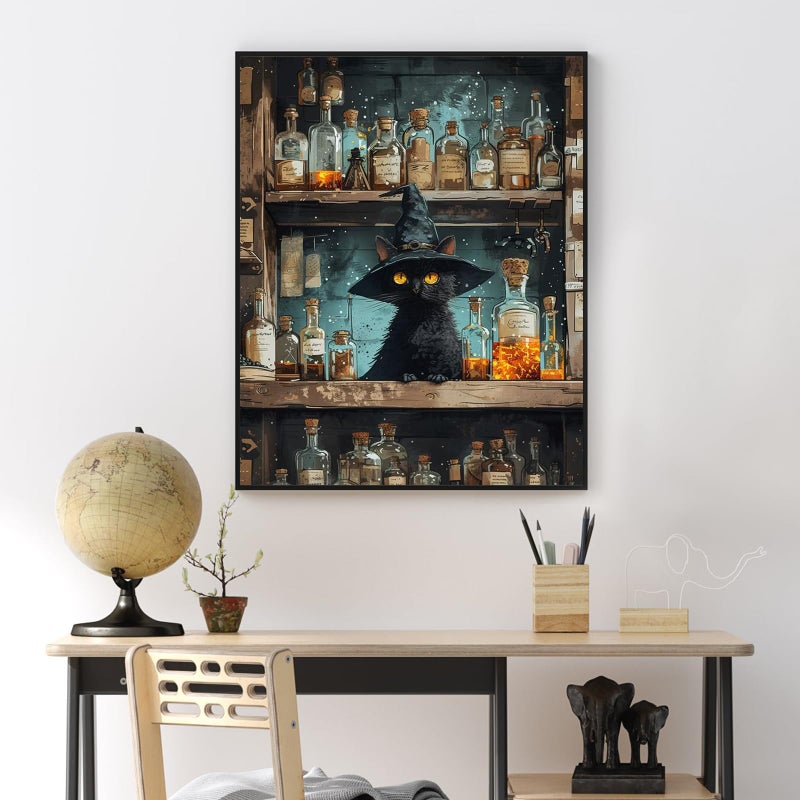 Yezavesu Black Cat Paint by Numbers Kit for Adults Beginner, Magic Adult Paint by Number Kits on Canvas Without Frame, DIY Acrylic Cat Painting by Numbers for Home Wall Decor Gift 16x20 Inch - Image 2