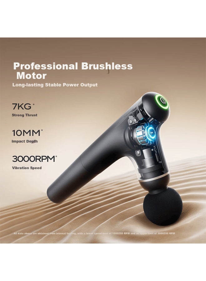 Merach Long-handle Fascia Gun Massage Device Deep Muscle Relaxation Massager For Shoulders, Neck, Waist, And Back Full-body Professional 3-in-1 Detachable Gift - Image 3