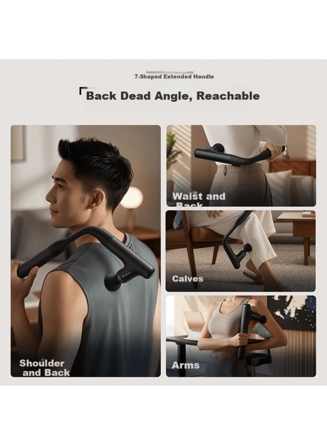 Merach Long-handle Fascia Gun Massage Device Deep Muscle Relaxation Massager For Shoulders, Neck, Waist, And Back Full-body Professional 3-in-1 Detachable Gift - Image 4