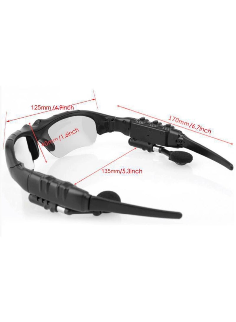 Bluetooth Sunglasses Wireless Music Sunglasses Men and Women Sports Sunglasses Smart Glasses Handfree Call Headphone Stereo Sound with Mic for Outdoor Travel Driving Cycling  - Image 2