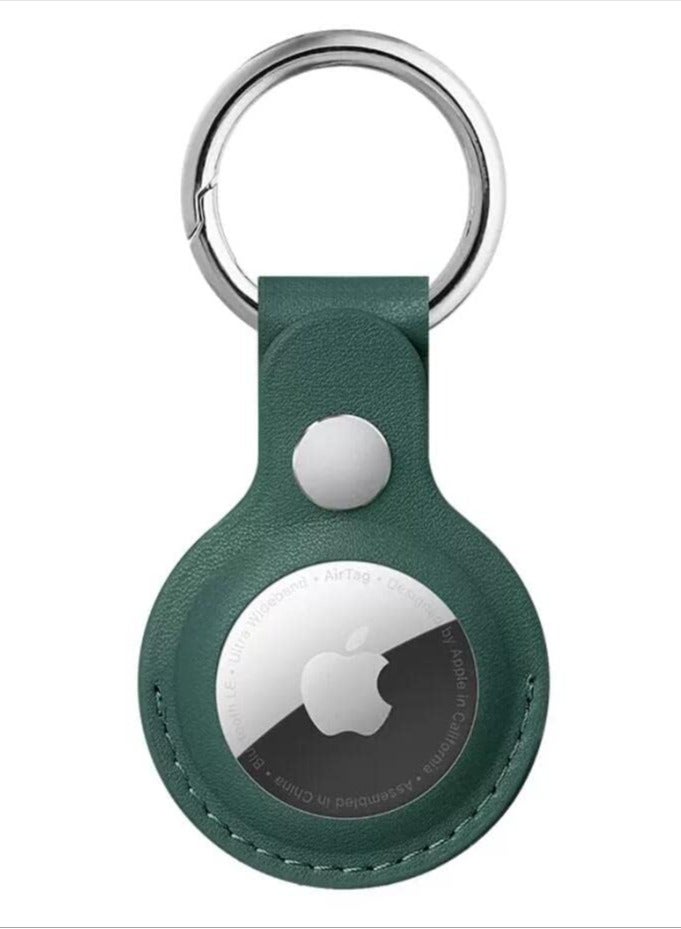 Leather AirTag Keyring Case For Apple Airtag Holder Protective Leather Airtags Case Tracker Cover with Air Tag Holder Airtag Key Ring Compatible with Apple New AirTag  - Image 1