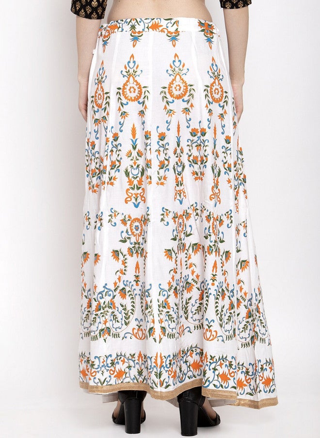 Trend Level Floral Printed Flared Maxi Skirt - Image 3