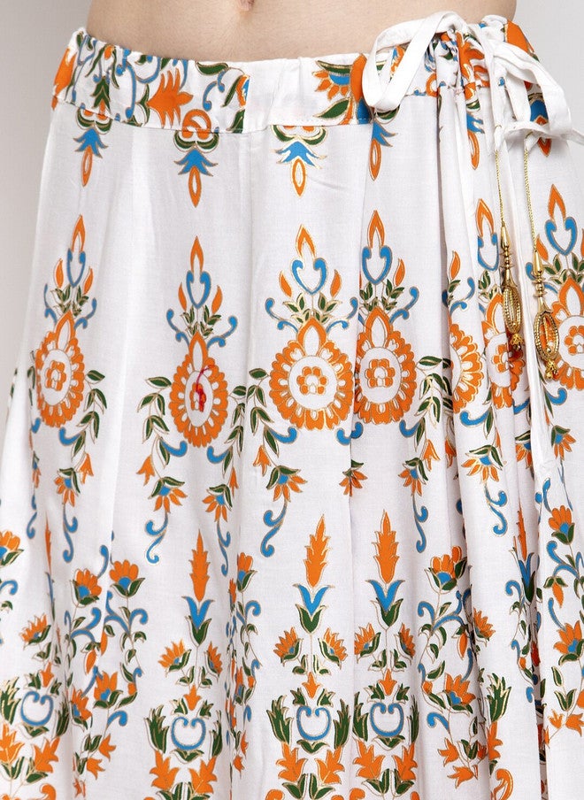 Trend Level Floral Printed Flared Maxi Skirt - Image 5