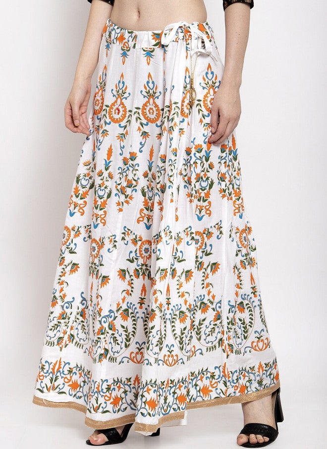 Trend Level Floral Printed Flared Maxi Skirt - Image 2