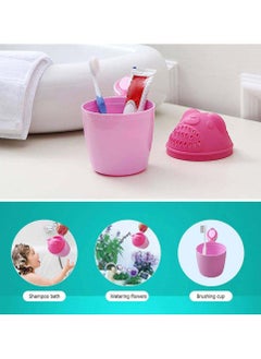 SYOSI Baby Bath Rinse Cup Shampoo Rinser Shower Sprinkler Spoon Bathroom Accessories for Tub Wash Cups with Dippers Handle 2 Pcs  - Image 2