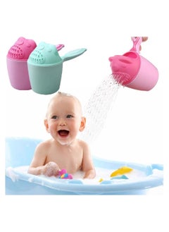 SYOSI Baby Bath Rinse Cup Shampoo Rinser Shower Sprinkler Spoon Bathroom Accessories for Tub Wash Cups with Dippers Handle 2 Pcs  - Image 5