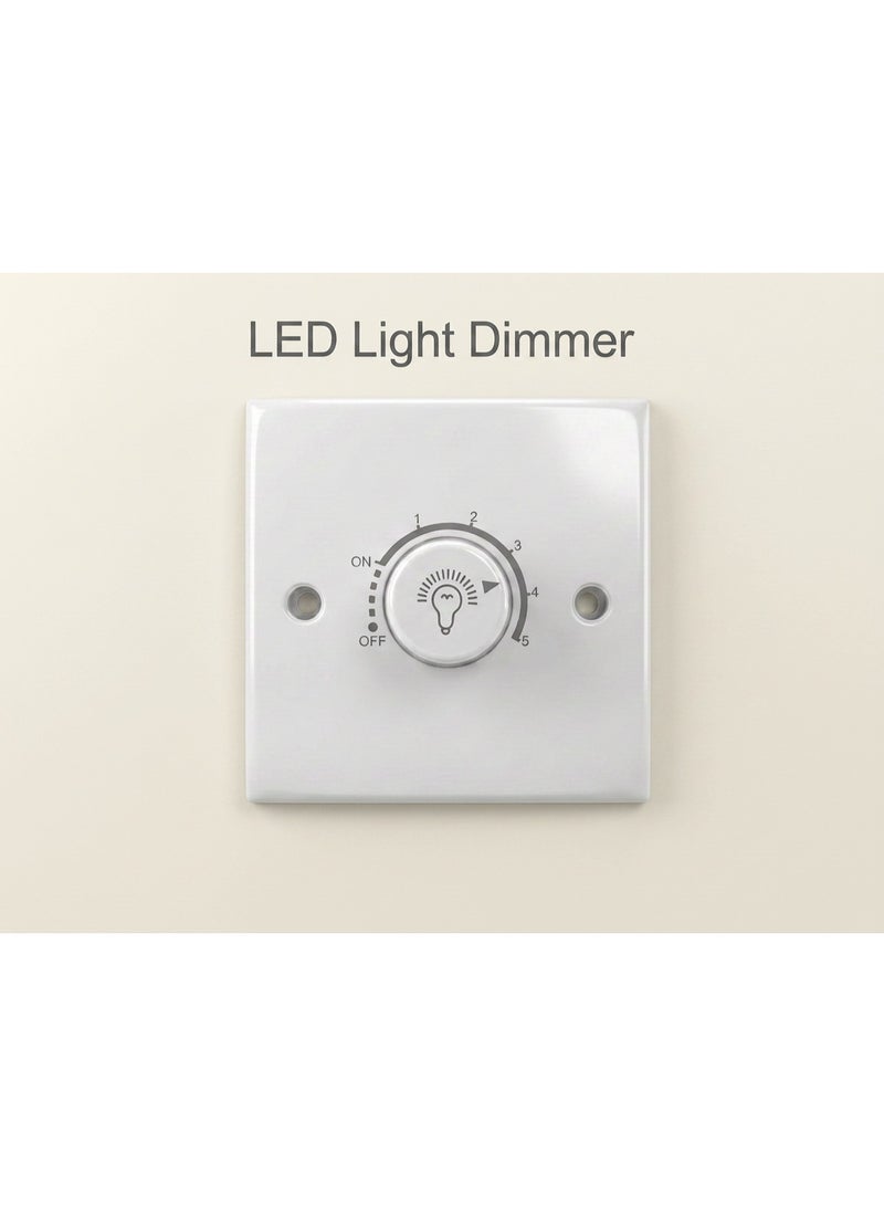 1000 Watts High-Power LED Dimmer Switch - Premium Wall Light Switch with Precision Brightness Control - Flicker-Free Dimming for Home & Office Lighting - Sleek Modern Design - White - Image 5