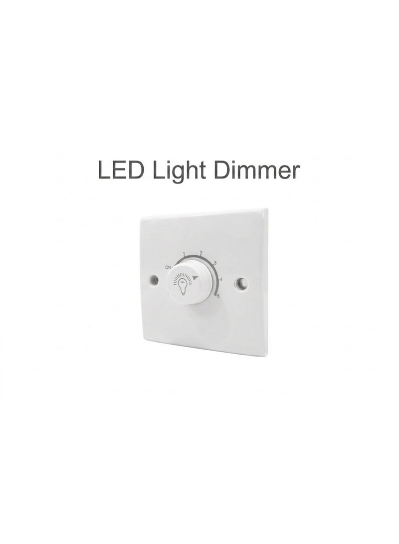 1000 Watts High-Power LED Dimmer Switch - Premium Wall Light Switch with Precision Brightness Control - Flicker-Free Dimming for Home & Office Lighting - Sleek Modern Design - White - Image 4