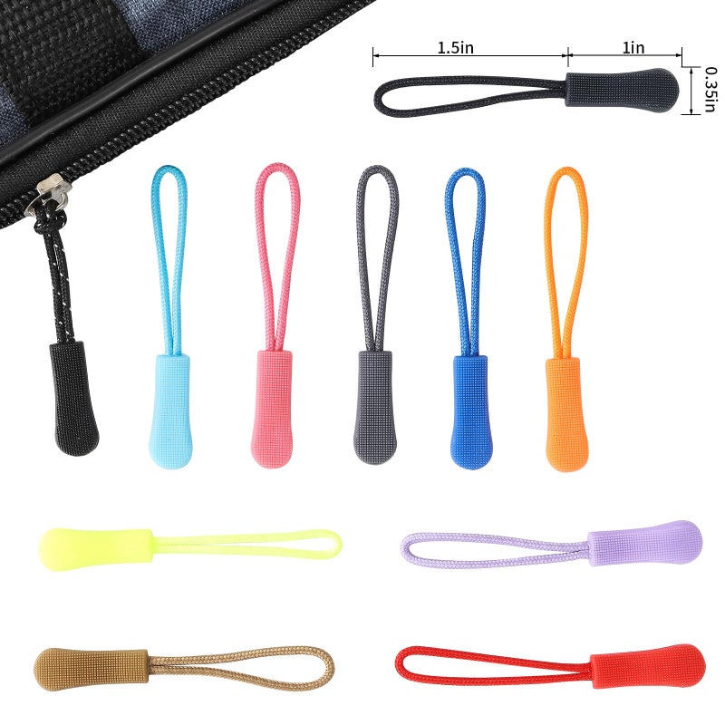 Monigte 100PCS Zipper Pull, 25 Colors Zipper Pull Replacement Tap Paracord Zippers Extender Fixer for Dress Clothes Luggage Suitcase Handbags Jackets Purses - Image 2