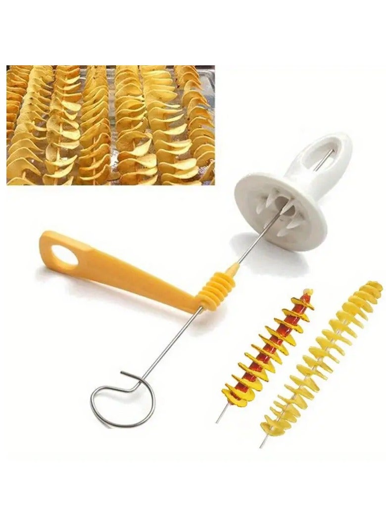 جلوسكي 6 قطعة مجموعة متعددة الوظائف شريحة بطاطا دوامة، الفولاذ المقاوم للصدأ دليل تورنادو تويستر قطع الخضروات للشواء، التخييم أدوات المطبخ، لا فلينت أو المغنيسيوم عصا متضمنة - Image 5