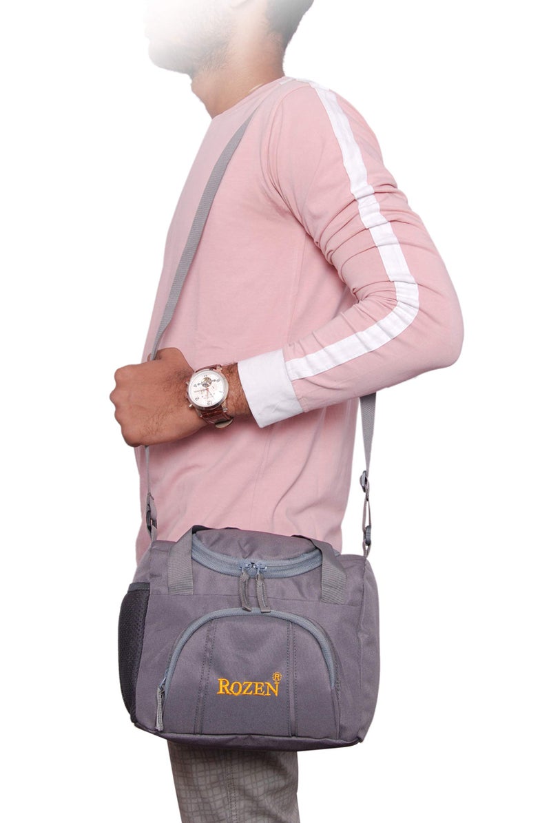 ROZEN Lunch Tiffin Bag roz-303 Grey for School Office Picnic - Image 2