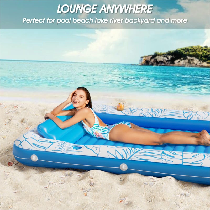 Jasonwell Inflatable Tanning Pool Lounger Float - Jasonwell 4 in 1 Sun Tan Tub Sunbathing Lounge Raft Floatie Toys Water Filled Bed Mat Pad for Kids Adult Blow Up Kiddie Ball Pit Pool (XL) - Image 4