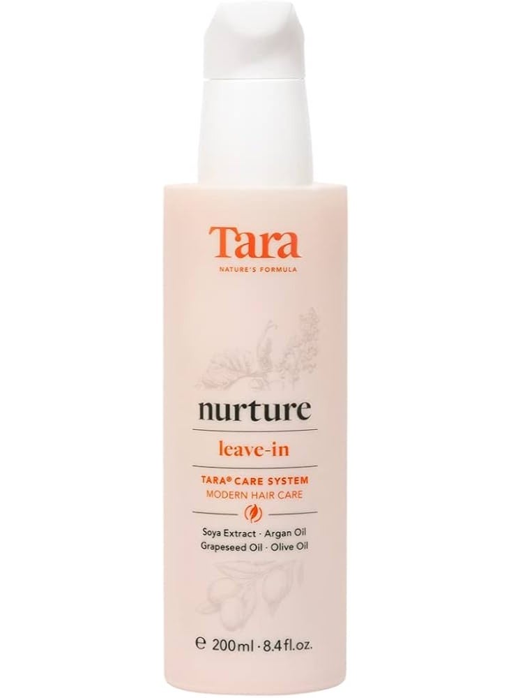 Tara Nurture Leave-In Lightweight Conditioner. Cruelty-Free: Detangle, Nourish and Protect with with Argan, Grape Seed and Soybean Oils. Free from Parabens, Sulfates and Mineral Oils 200m