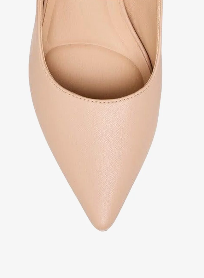 Flora Bella By Shoexpress BEIGE Women Ruched Detail Slingback Shoes with Stiletto Heels for Women | Best Price UAE