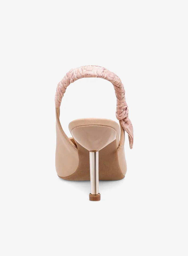 Flora Bella By Shoexpress BEIGE Women Ruched Detail Slingback Shoes with Stiletto Heels for Women | Best Price UAE