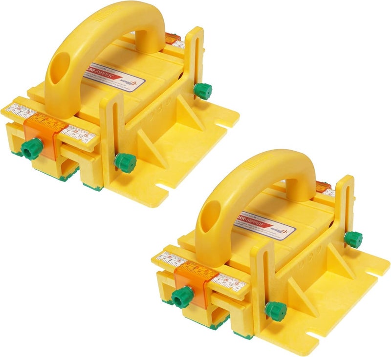 MICRO JIG GRR-RIPPER+ Plus by . Includes SafeRip Kit. Fully Adjustable 3D Push Block for Table Saws, Router Tables, Band Saws, and Jointers., Yellow/Green, 2 Pack - Image 1