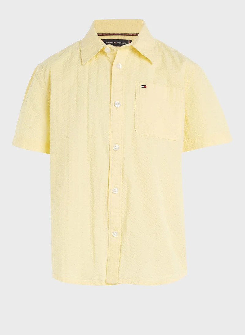 TOMMY HILFIGER Kids Tonal Seersucker Shirt