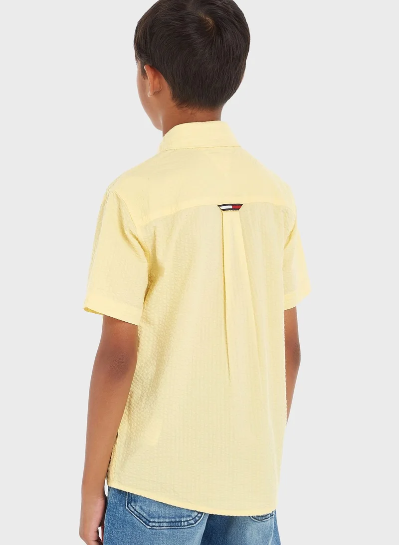 TOMMY HILFIGER Kids Tonal Seersucker Shirt