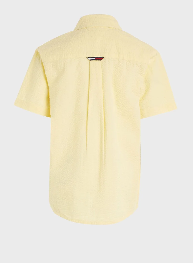 TOMMY HILFIGER Kids Tonal Seersucker Shirt