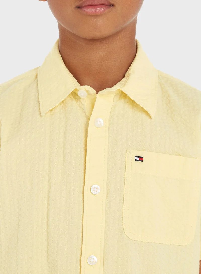 TOMMY HILFIGER Kids Tonal Seersucker Shirt
