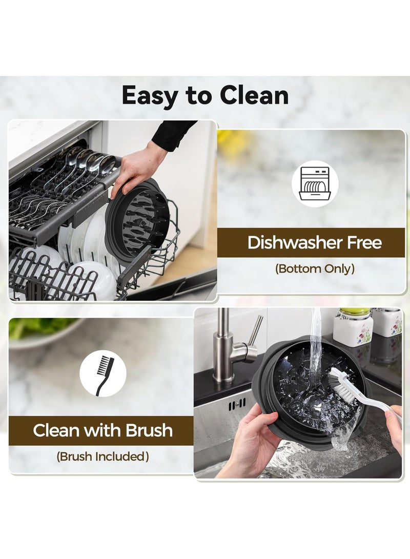 NANAO 10" Pro Chicken Shredder Tool Twist Large for Kitchen, BPA-Free Food-Safe Meat Grinder, Visible Chicken Breast Meat Shredder with Strong Anti-Slip Bottom & Ergonomic Handle, Black - Image 5