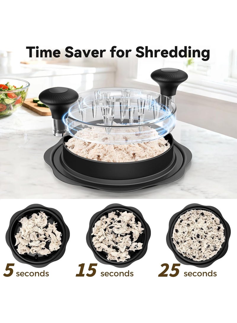 NANAO 10" Pro Chicken Shredder Tool Twist Large for Kitchen, BPA-Free Food-Safe Meat Grinder, Visible Chicken Breast Meat Shredder with Strong Anti-Slip Bottom & Ergonomic Handle, Black - Image 3