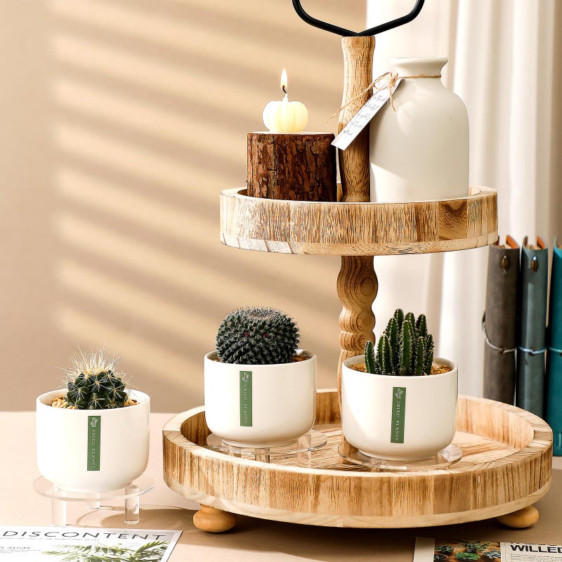 Memorywuu 3 Pcs 3.86 Inch Round Acrylic Risers Display Stands Small Clear Round Acrylic Display Riser for Cake Food Jewelry Figurines Collectibles Table Decor Organizer - Image 5