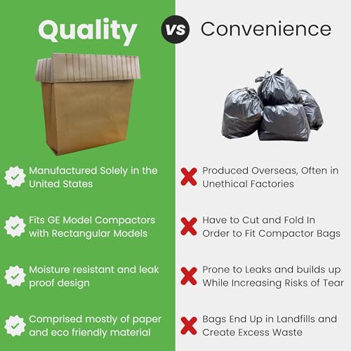 Dano Pre-Cuffed Compactor Bags (12 Pack) - Precuffed, Garbage Compactor, Kitchen Lining, Hardware for Home Use, Durable Material, Kitchen Essential, Paper & Plastic Lined Bags - Image 4