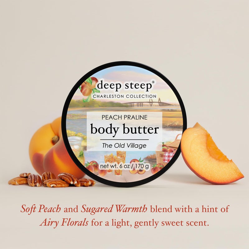 Deep Steep Body Butter, 6 oz â€“ Rich Moisturizer with Ceramides, Coconut Oil, Argan Oil & Aloe Vera â€“ Vegan, Clean Beauty, Smooth & Hydrated Skin (6 Ounces, Peach Praline) - Image 3