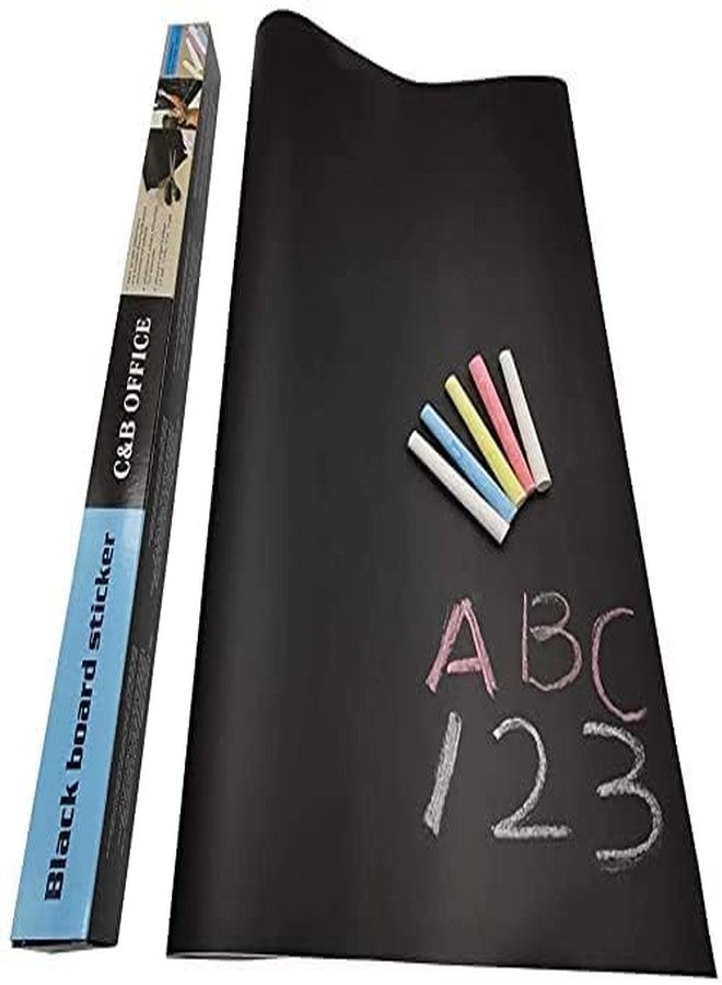 SAKSAA Blackboard Vinyl Wall Sticker 45x200cm – Removable Chalkboard Contact Paper, Writable & Erasable, Kids Chalk Board Wallpaper, Adhesive & Cuttable Black Board for Home & Office - Image 1