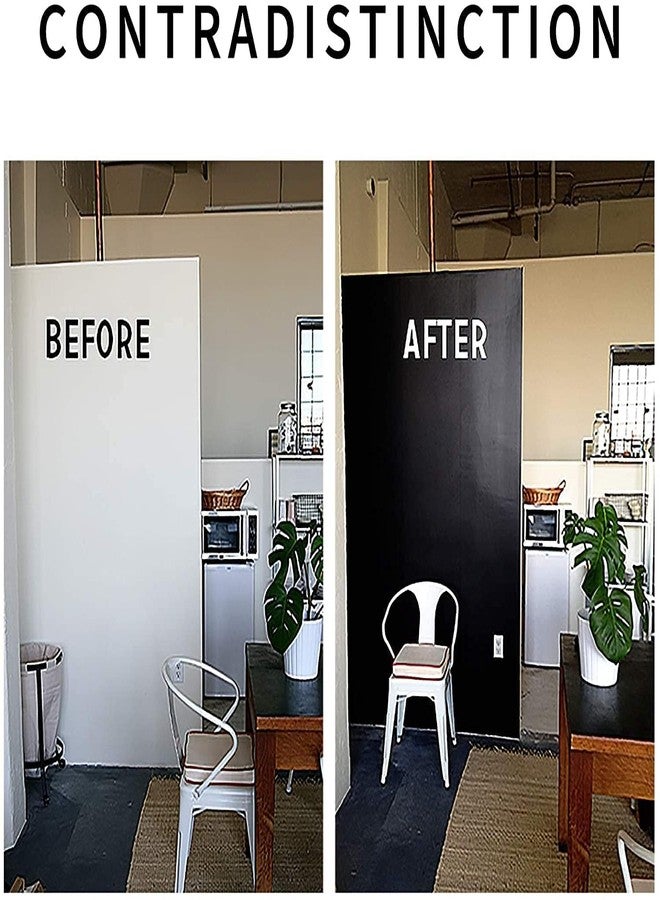SAKSAA Blackboard Vinyl Wall Sticker 45x200cm – Removable Chalkboard Contact Paper, Writable & Erasable, Kids Chalk Board Wallpaper, Adhesive & Cuttable Black Board for Home & Office - Image 4