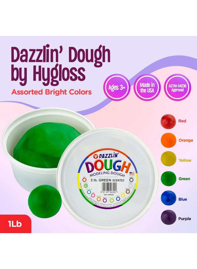 Hygloss Play Modeling Dough - Green Dough Scented - Safe & Non-Toxic for Kids Arts & Crafts - Party Favors - Classroom Supplies - 3lb - Image 2