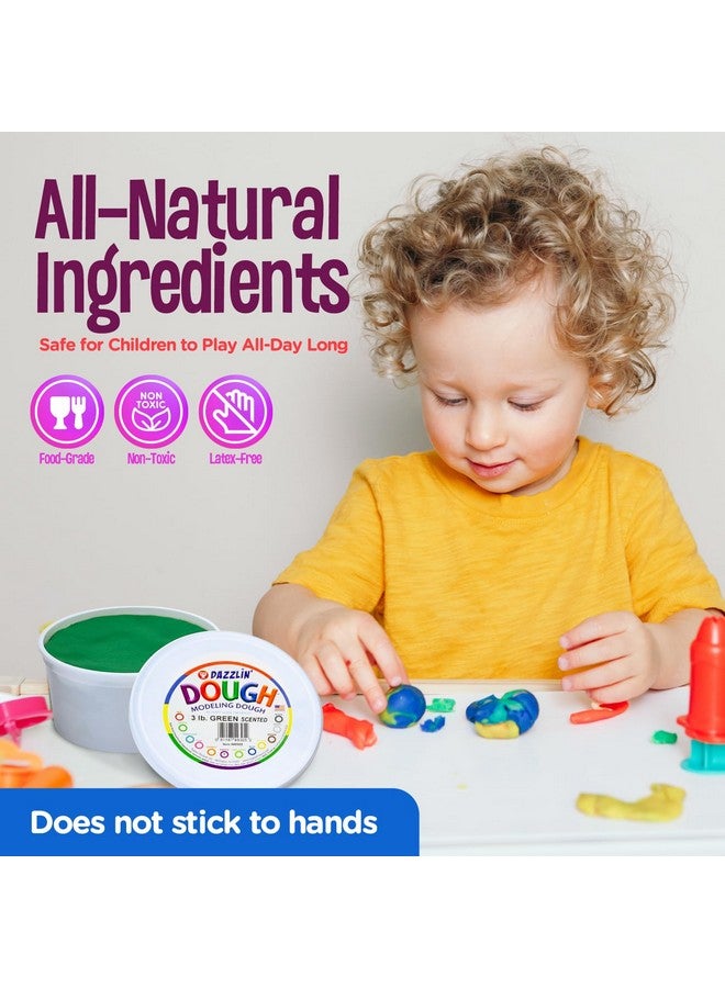 Hygloss Play Modeling Dough - Green Dough Scented - Safe & Non-Toxic for Kids Arts & Crafts - Party Favors - Classroom Supplies - 3lb - Image 4