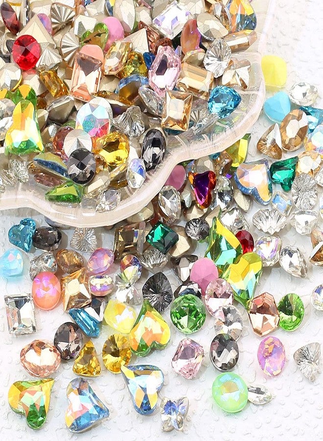 JALIYA 50pcs Colorful Rhinestone Crystals Points with Butterfly, Star, Heart, Geometric Shapes suitable for Nails & Crafts - Image 2